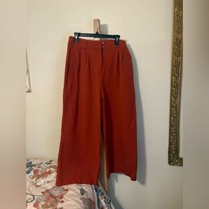 Boden Women's Rust pleaded, Wide Leg Pants